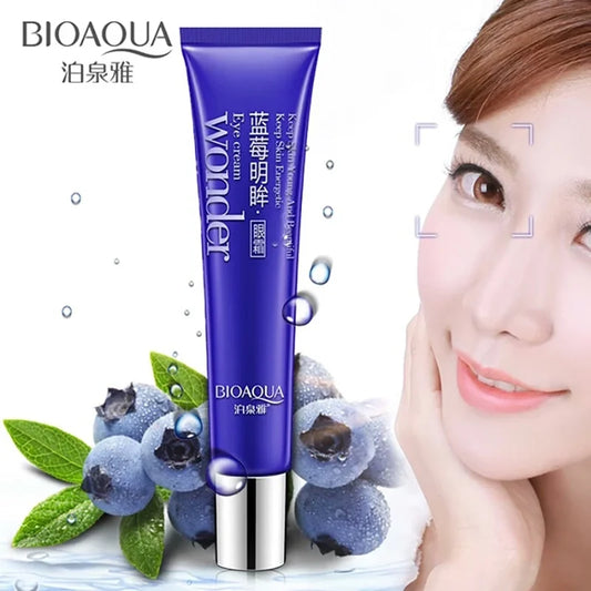 Bioaqua Wonder Blueberry Eye Cream - Dark Circle Wrinkles Remover Moisturizing Anti Puffiness Eye Care Cream